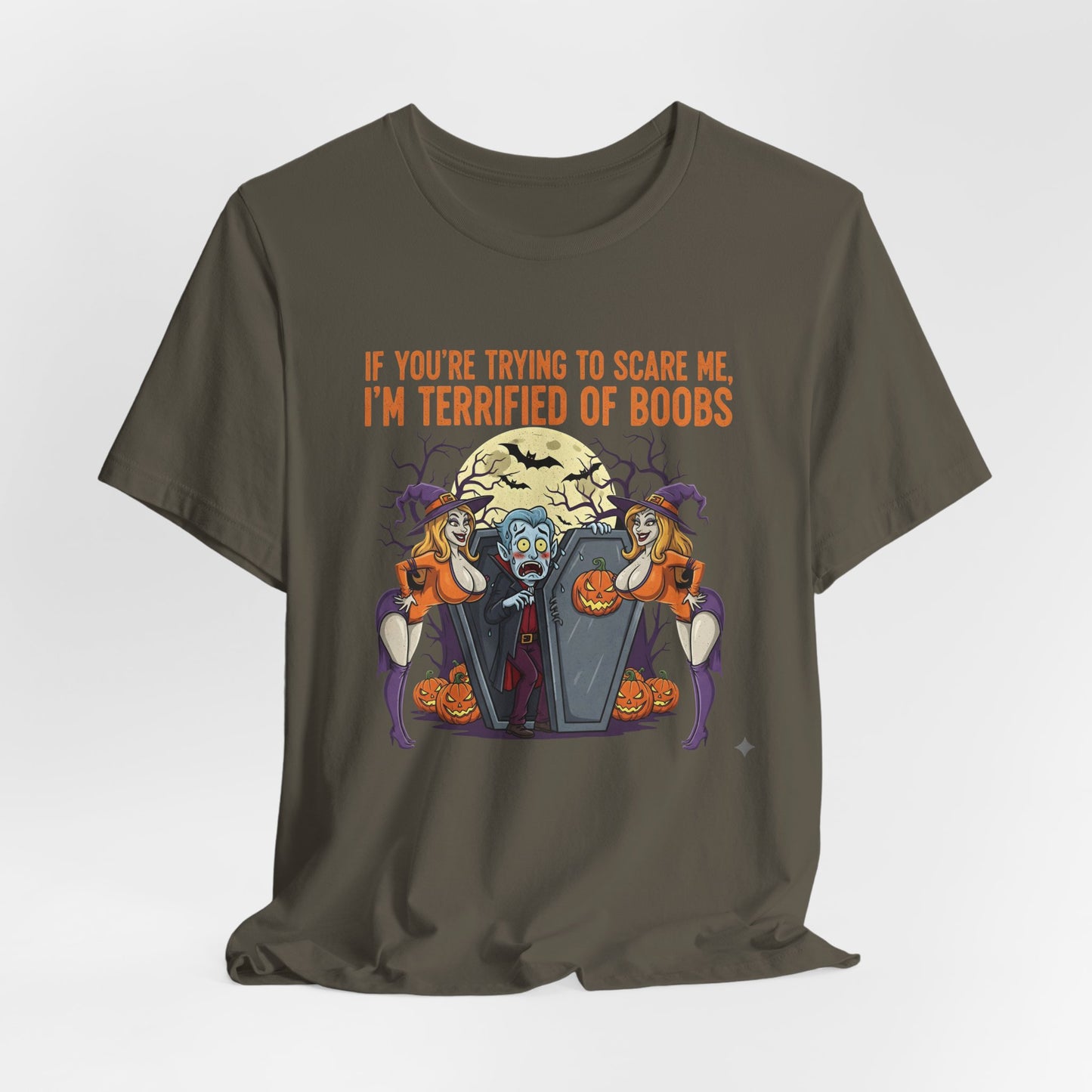 Terrified of Boobs Halloween Vampire Shirt