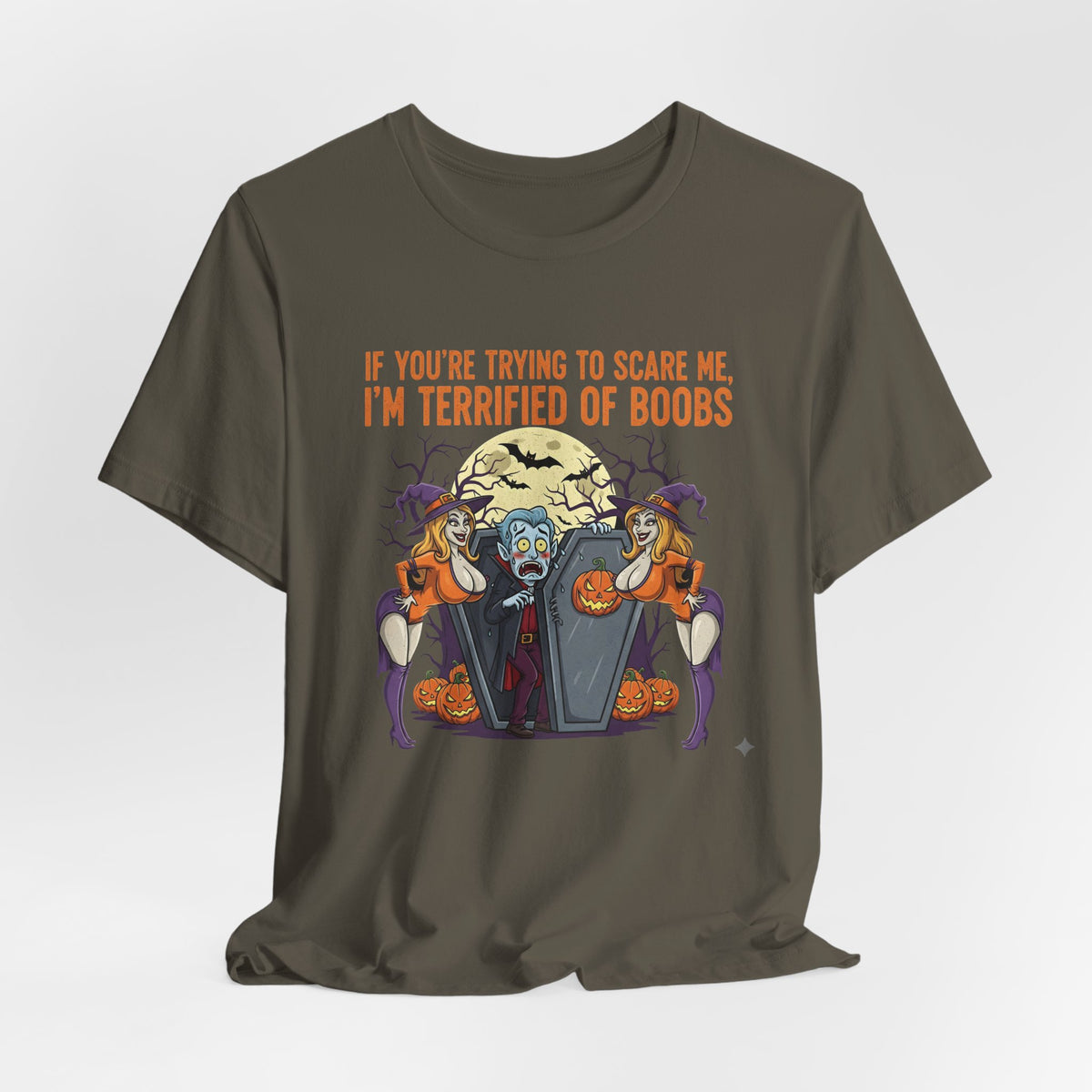 Terrified of Boobs Halloween Vampire Shirt