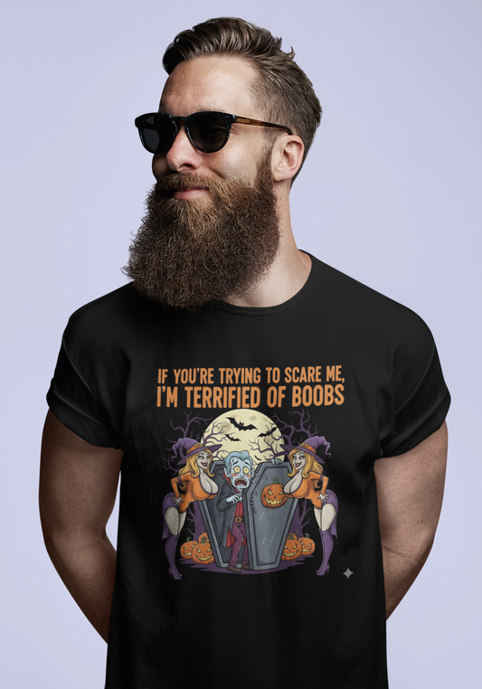 Terrified of Boobs Halloween Vampire Shirt