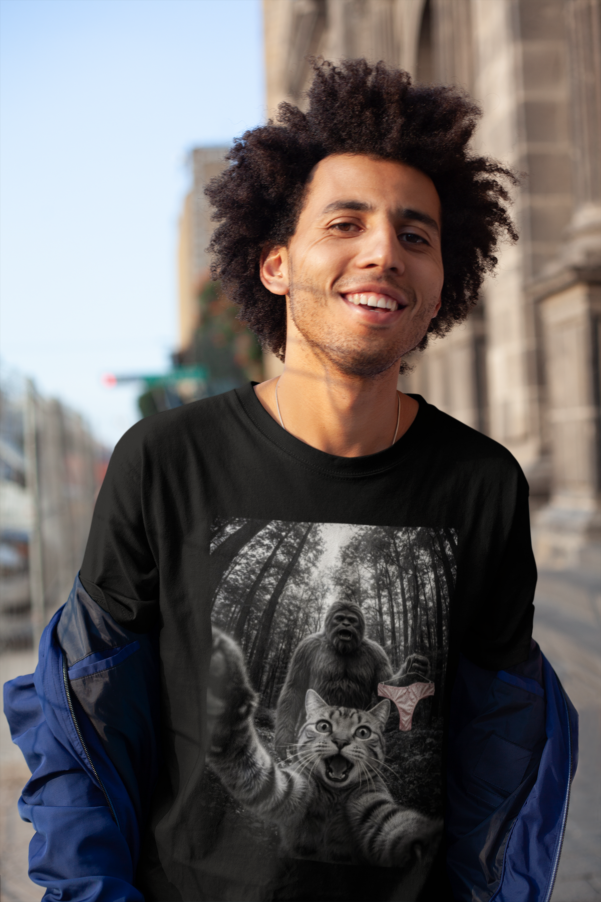 Funny Cat & Big Foot Shirt