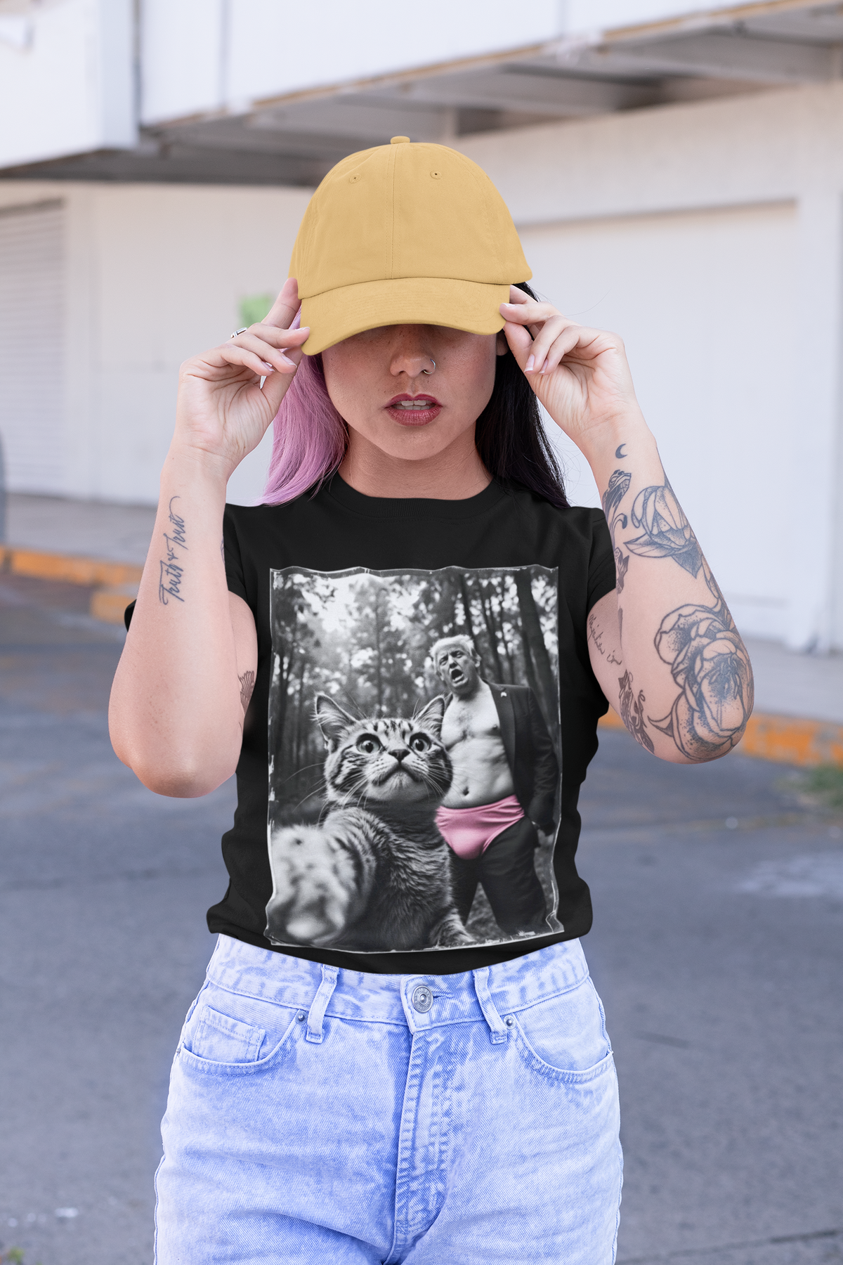 Funny Cat Selfie Trump Shirt