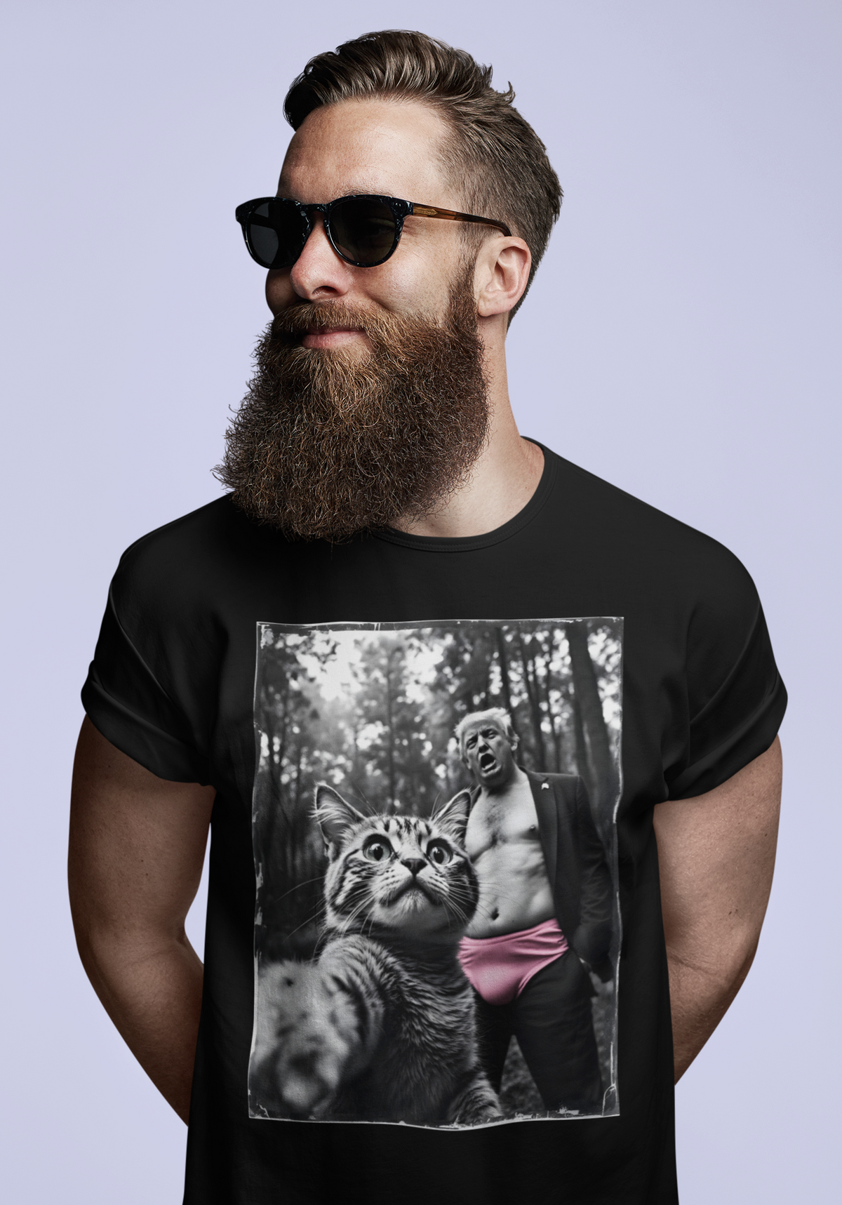 Funny Cat Selfie Trump Shirt