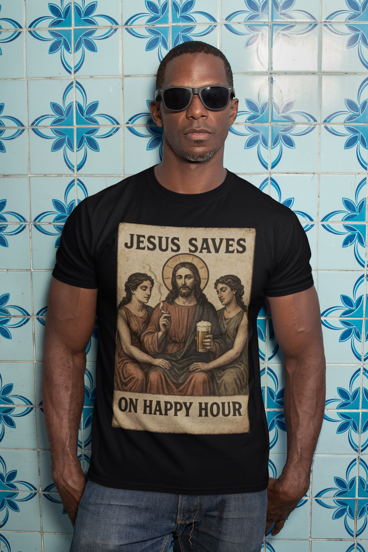 Jesus Saves On Happy Hour Shirt