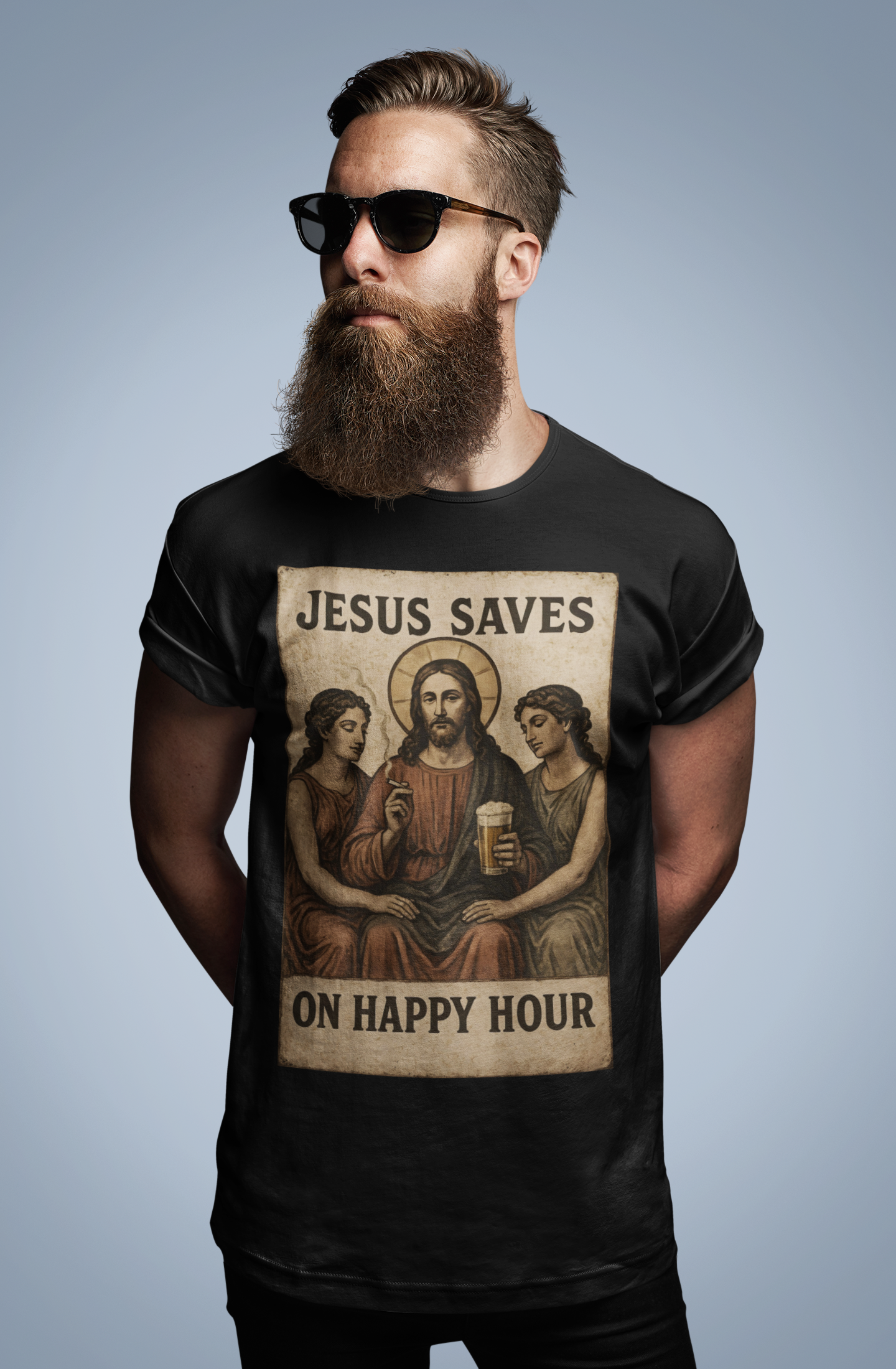 Jesus Saves On Happy Hour Shirt