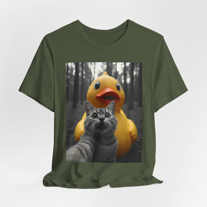 Funny Cat Selfie Rubber Duck Shirt
