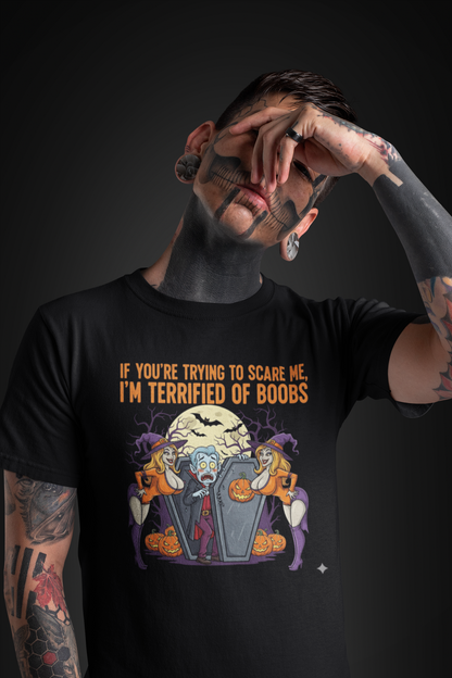 Terrified of Boobs Halloween Vampire Shirt