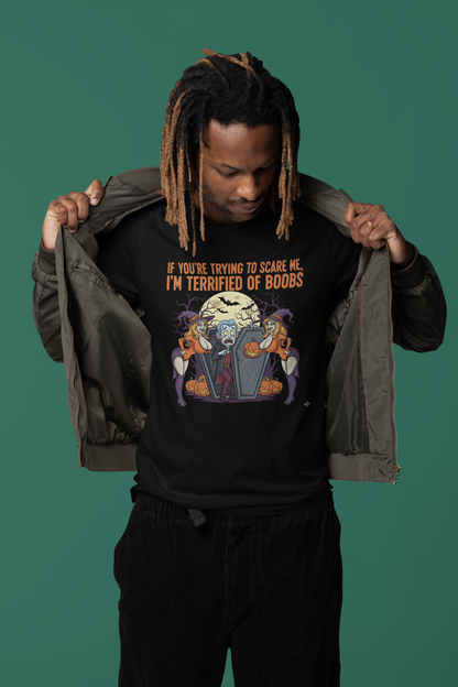 Terrified of Boobs Halloween Vampire Shirt