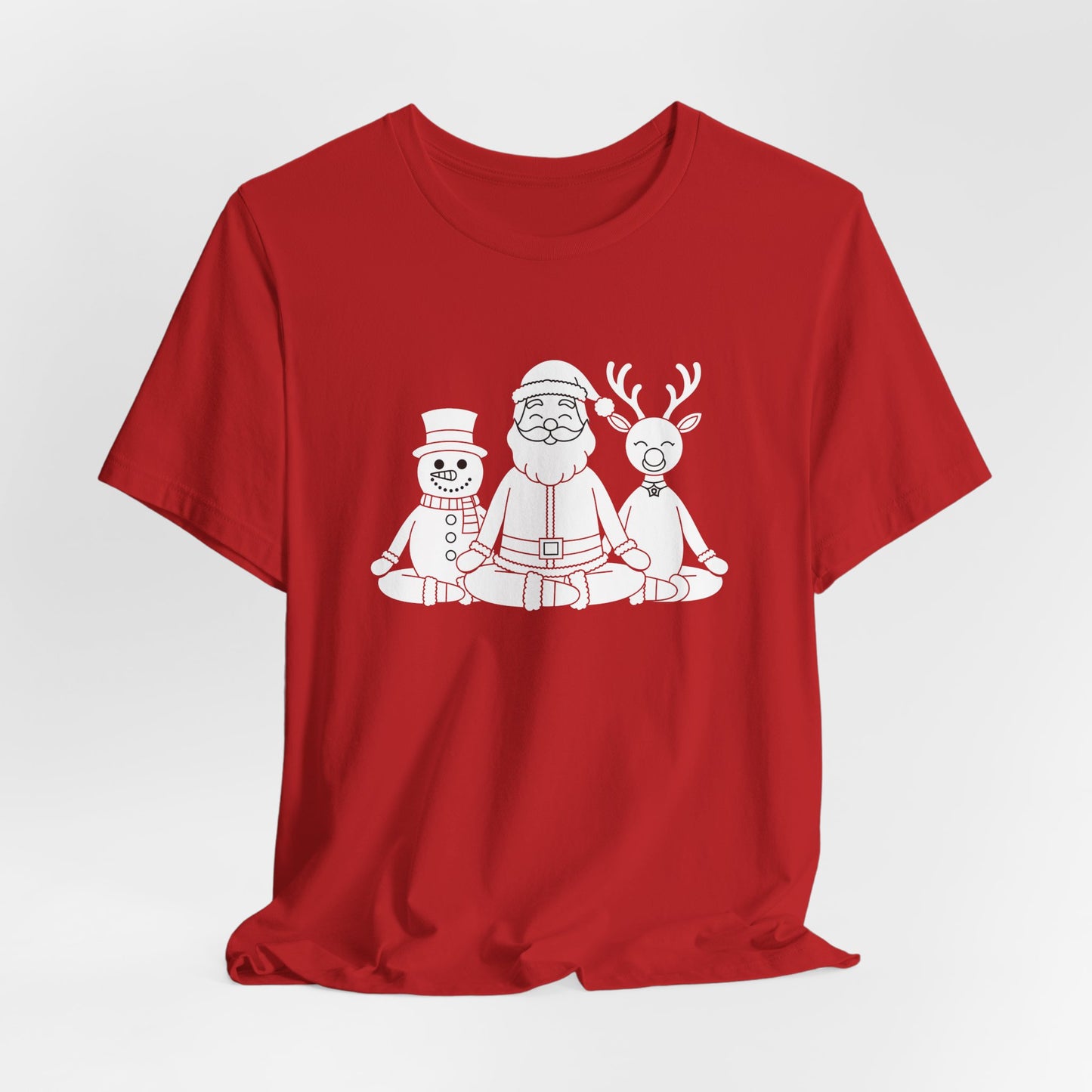 Santa Snowman Reindeer Yoga Pose Shirt