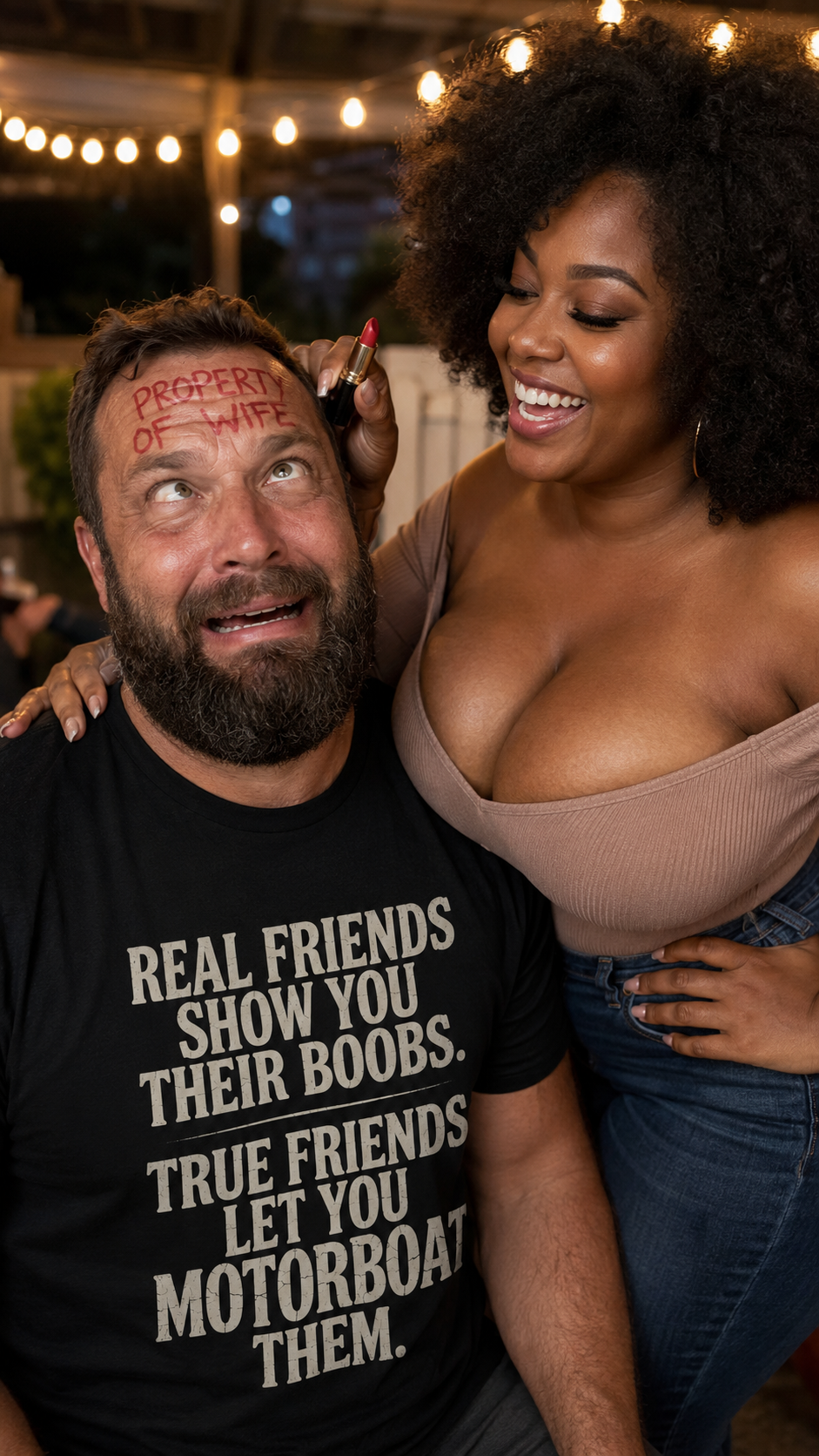 Real Friends Show You Their Boobs Motorboat Shirt