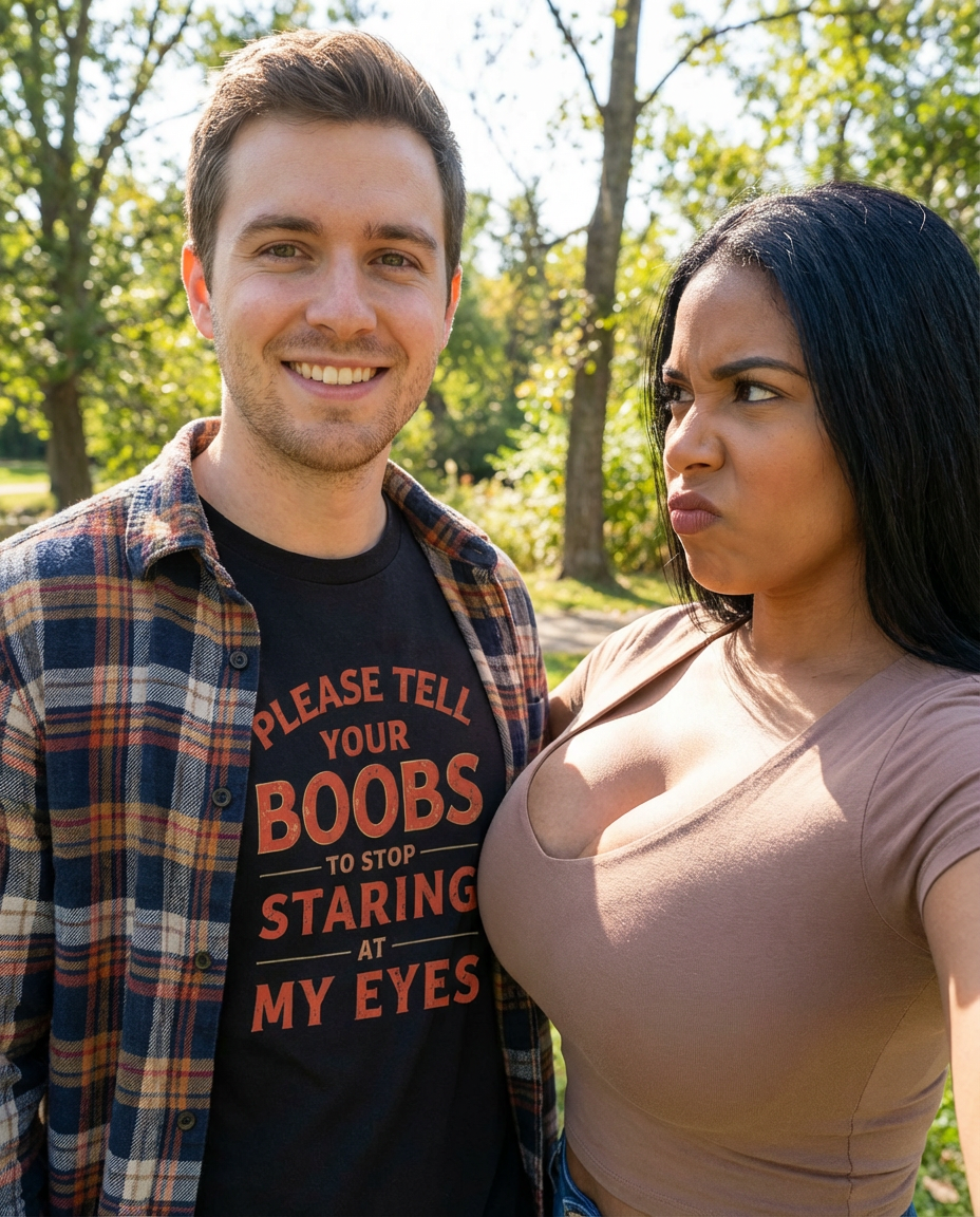 Please Tell Your Boobs To Stop Staring Shirt