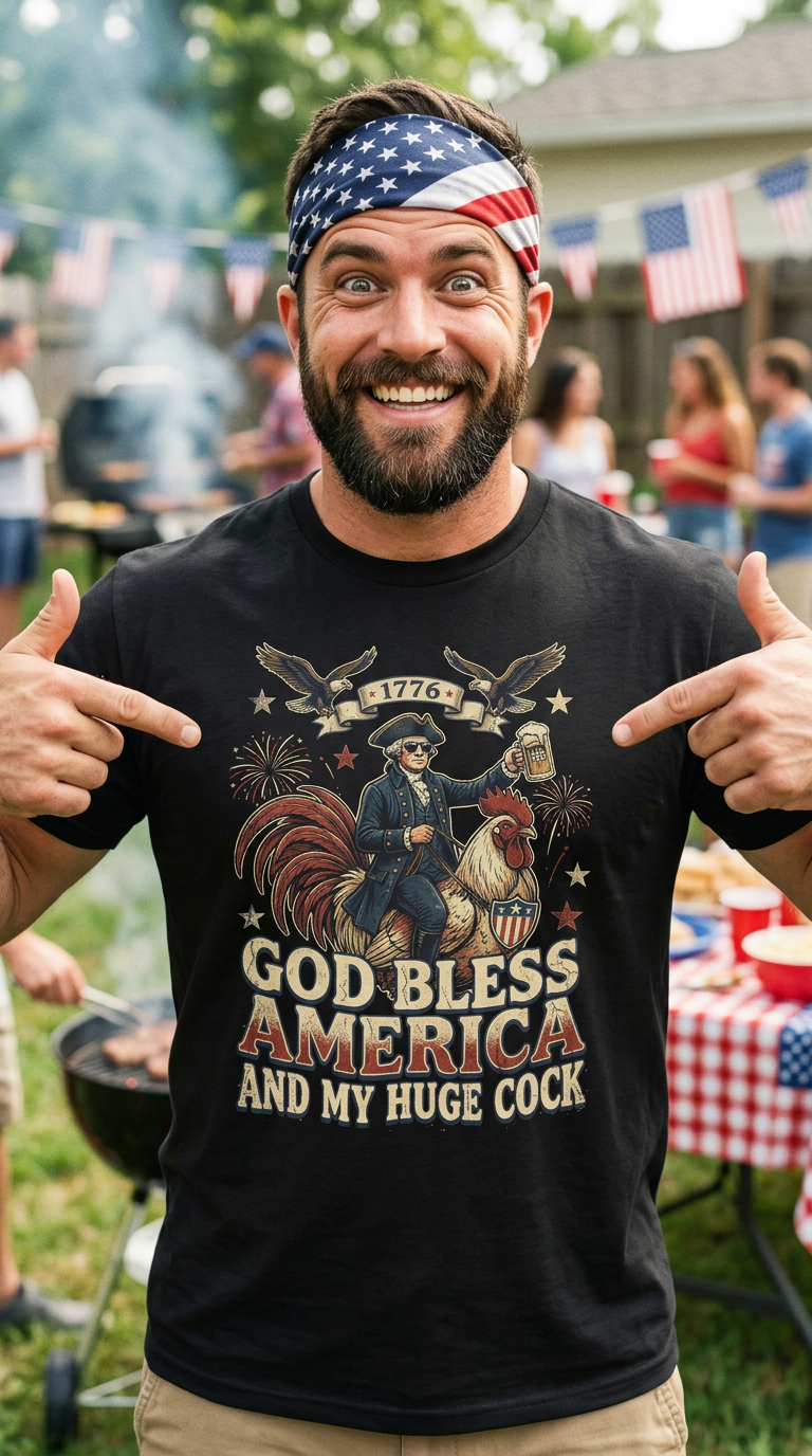 God Bless America And My Huge Cock  Shirt