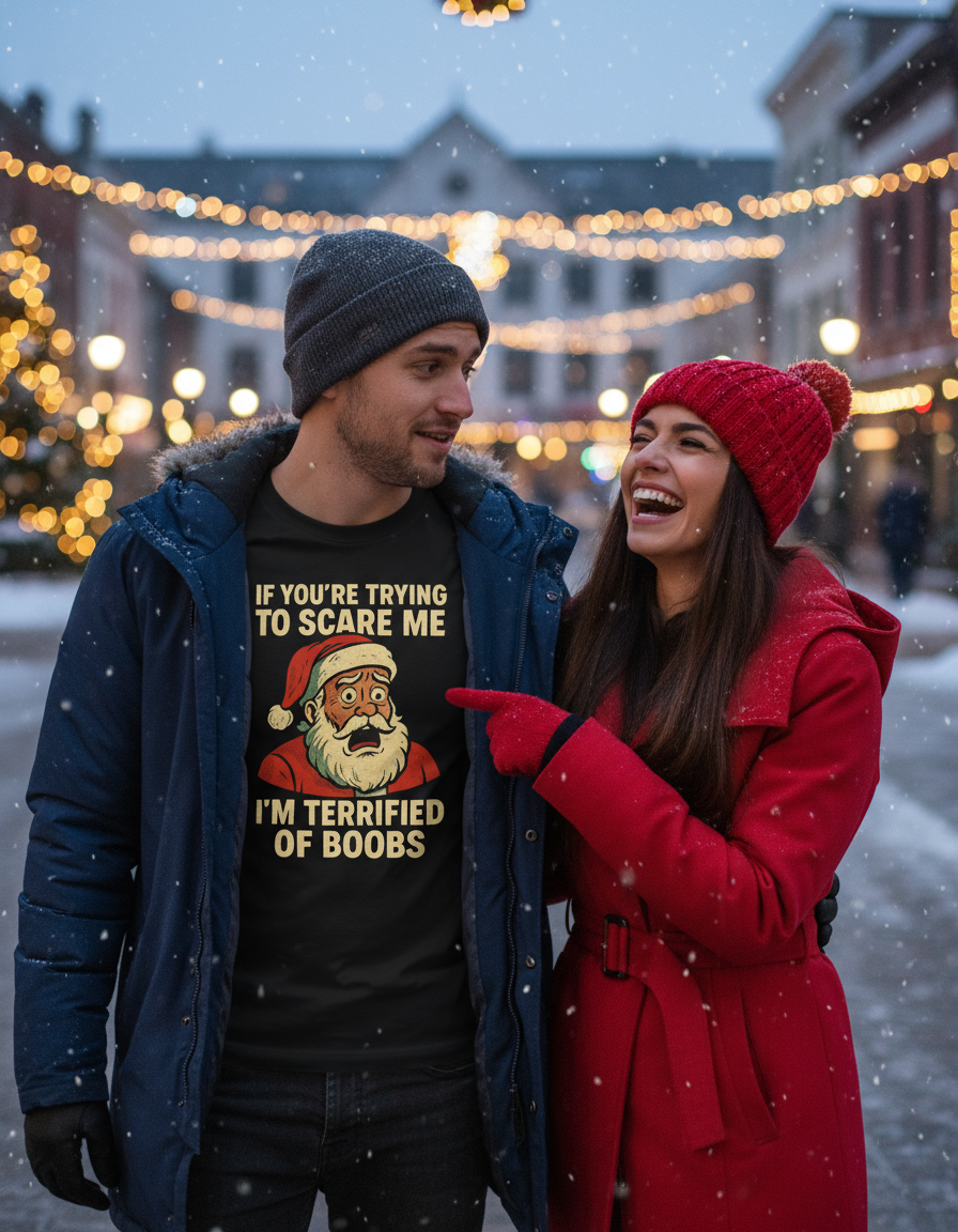 I'm Terrified of Boobs Santa Shirt